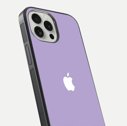 Lavender Soft Minimal Glass Case for iPhone 16 Pro close-up angled shot showing clean color texture and shine