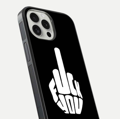Rebel Mode On Glass Case for iPhone 16 Pro close-up angled shot highlighting reflective text and sharp design