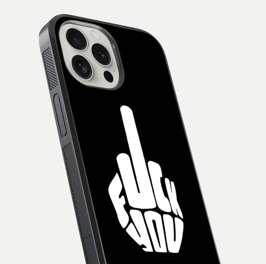 Rebel Mode On Glass Case for iPhone 16 Pro close-up angled shot highlighting reflective text and sharp design