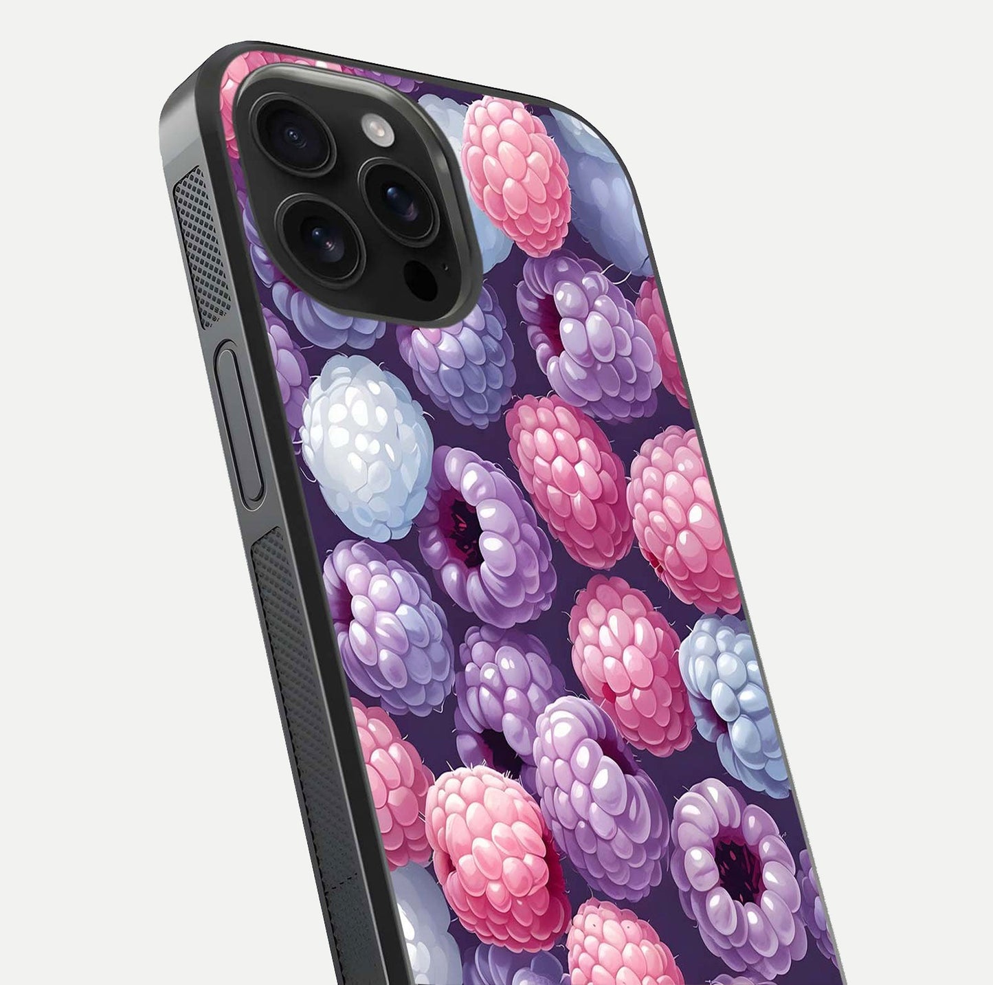 Berry Candy Pop Glass Case for iPhone 16 Pro Max close-up shot revealing candy-style texture and reflective surface