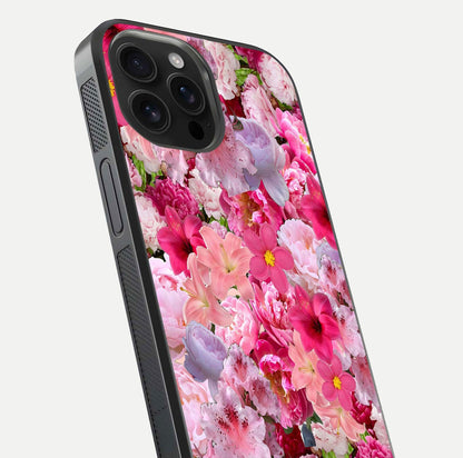 Bloom Crush Fantasy Glass Case for iPhone 16 Pro Max close-up image showing color gradient and petal detailing