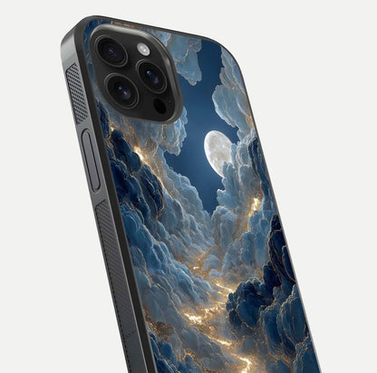 Celestial Cloud Road Glass Case for iPhone 16 Pro Max close-up view showing road gradient and cloud reflection shine
