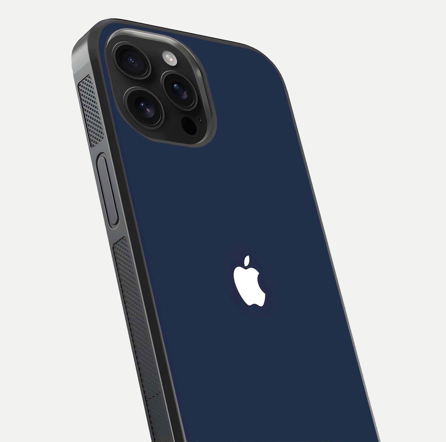 Minimal Apple Night Glass Case for iPhone 16 Pro Max close-up angled shot showing clean reflection and soft tone