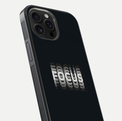 Mono Focus Vision Glass Case for iPhone 16 Pro Max close-up angled shot highlighting minimal contrast and reflection
