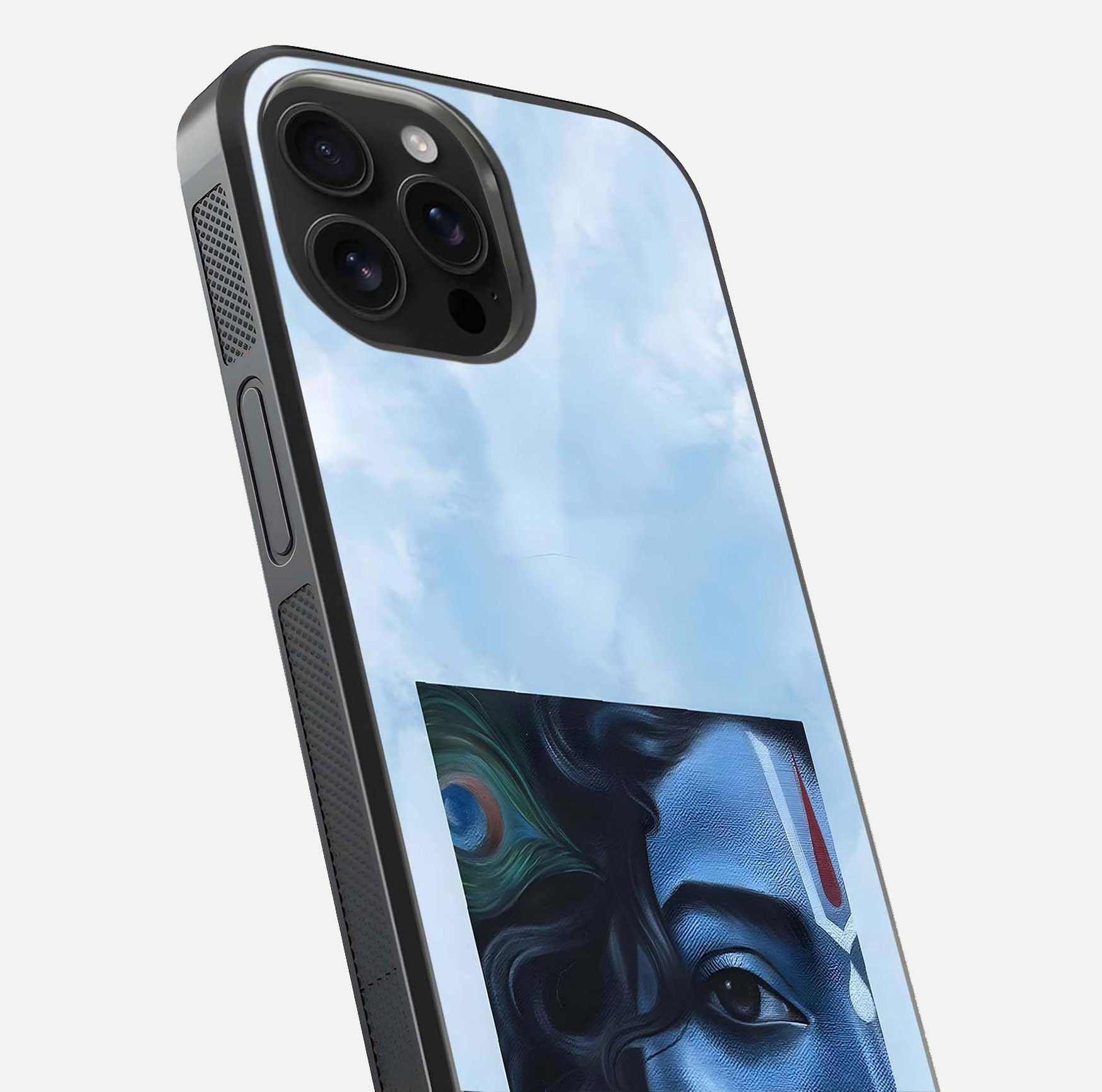 Spring Wing Garden Glass Case for iPhone 16 Pro Max close-up angled shot highlighting petal details and reflection