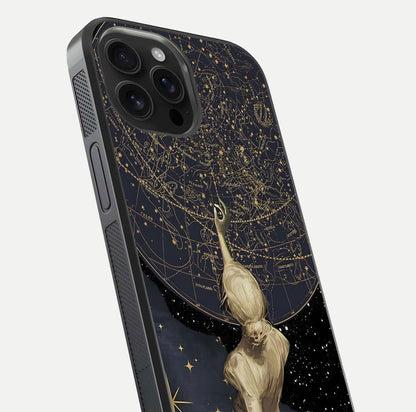 Taylor Swift Girl Glass Case for iPhone 16 Pro Max close-up angled shot highlighting texture and HD reflection
