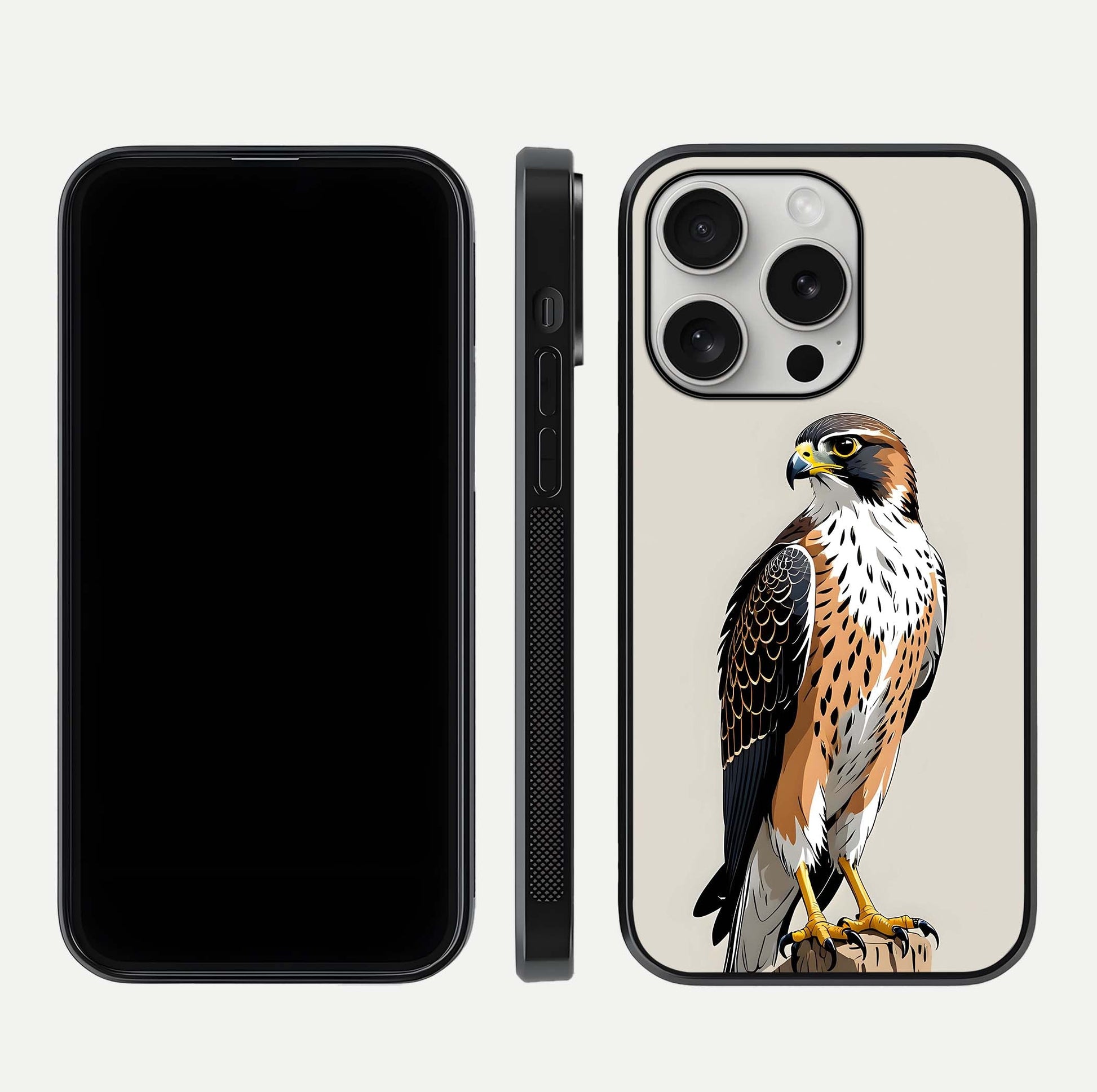 Clever Eagle Glass Case for iPhone 16 Pro dual-view layout showing design symmetry and smooth finish