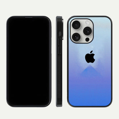 Gradient Apple Vibe Glass Case for iPhone 16 Pro front and back view layout highlighting minimalist Apple design and curved edges