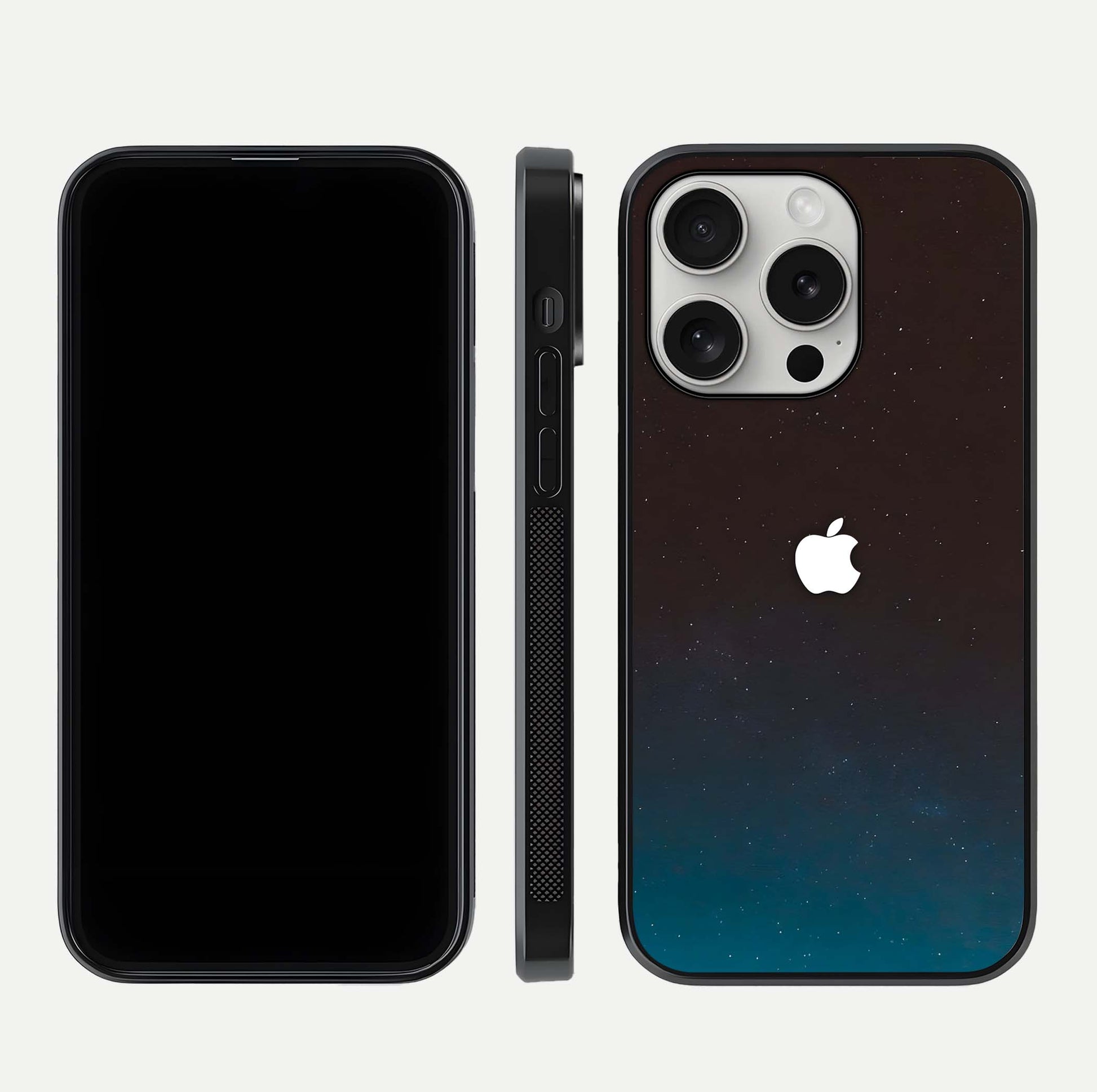 Green Emerald Apple Logo Glass Case for iPhone 16 Pro front and back view layout highlighting vibrant tones and curved glass