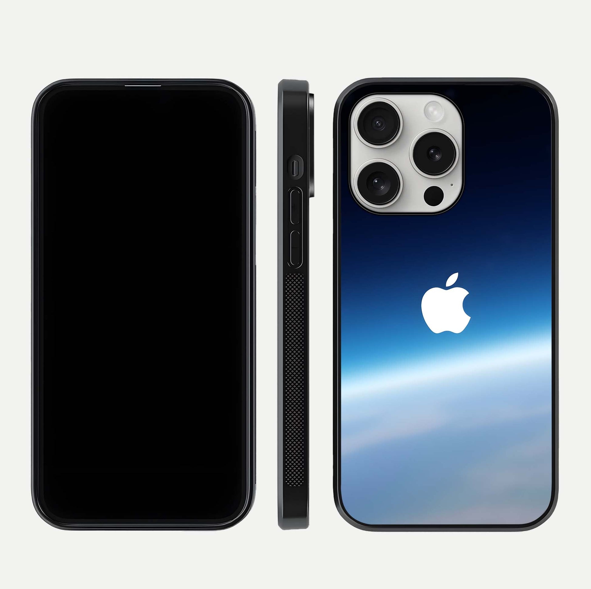 Minimal Apple Sky Glass Case for iPhone 16 Pro front & back layout with clean tone and minimal finish