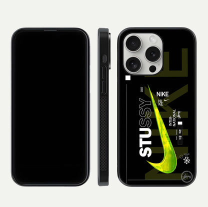 Neon Street Edition Glass Case for iPhone 16 Pro front & back layout highlighting street art vibe and edges