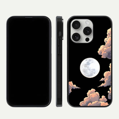 Shade Cloud Moon Glass Case for iPhone 16 Pro front & back layout showing soft gradient tones and edges