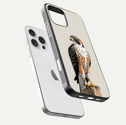 Clever Eagle Glass Case for iPhone 16 Pro floating mockup displaying sharp gloss and art contrast