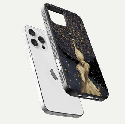 Taylor Swift Girl Glass Case for iPhone 16 Pro floating dual-view mockup displaying gloss and stylish artwork