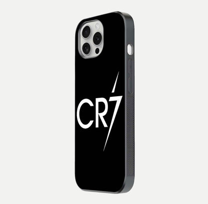 CR7 Elite Strike Glass Case for iPhone 16 Pro side-angle image showing polished edges and vibrant design