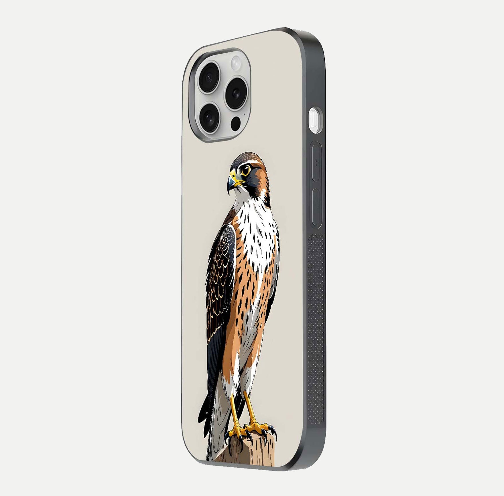 Clever Eagle Glass Case for iPhone 16 Pro side-angle photo capturing edge polish and shine reflection