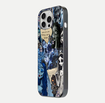 Corpse Bride Posters Glass Case for iPhone 16 Pro side-angle image capturing gloss reflection and smooth edge