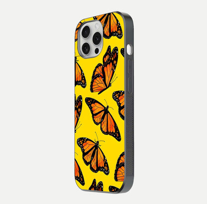 Golden Wing Flight Glass Case for iPhone 16 Pro side-angle image showing polished surface and golden gradient