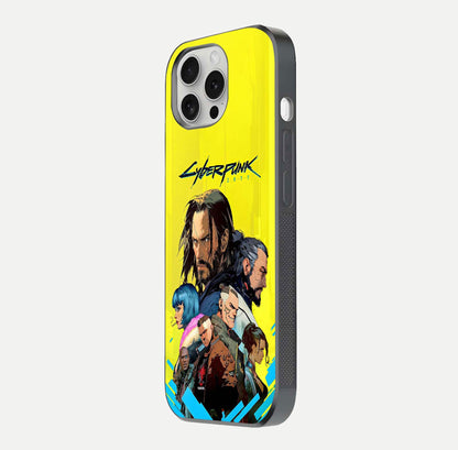 Neon Rebel Genesis Glass Case for iPhone 16 Pro side-angle image showing gloss surface and sharp neon tone