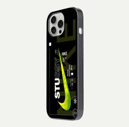 Neon Street Edition Glass Case for iPhone 16 Pro side-angle image showing reflection depth and modern tones