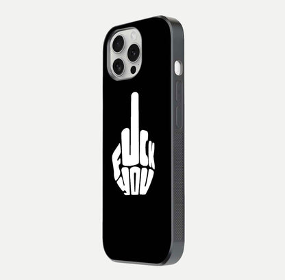 Rebel Mode On Glass Case for iPhone 16 Pro side-angle image showing reflection, edge detail, and text clarity