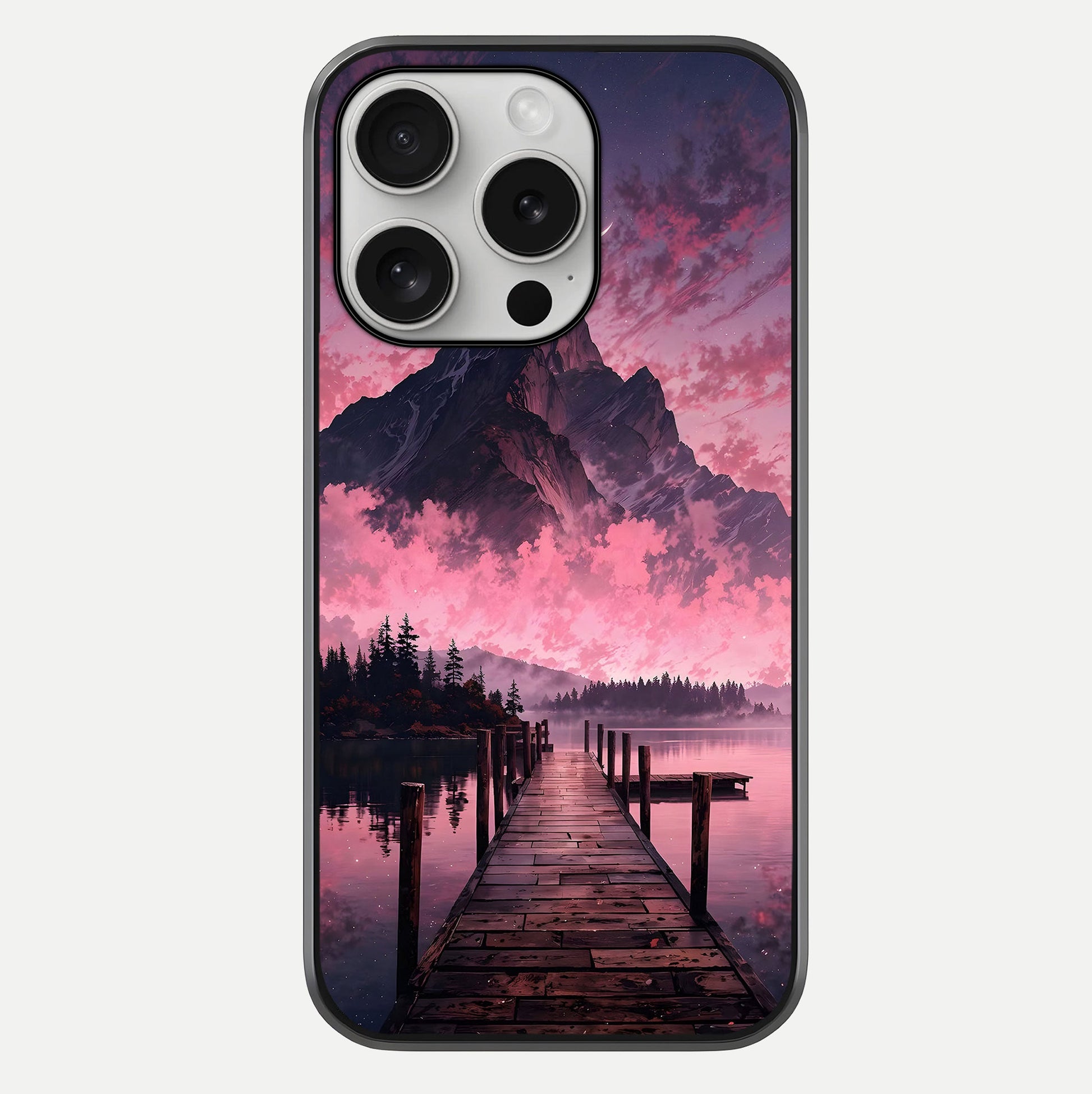 Beautiful Mountain View Glass Case For iPhone 16 Pro by Custom World