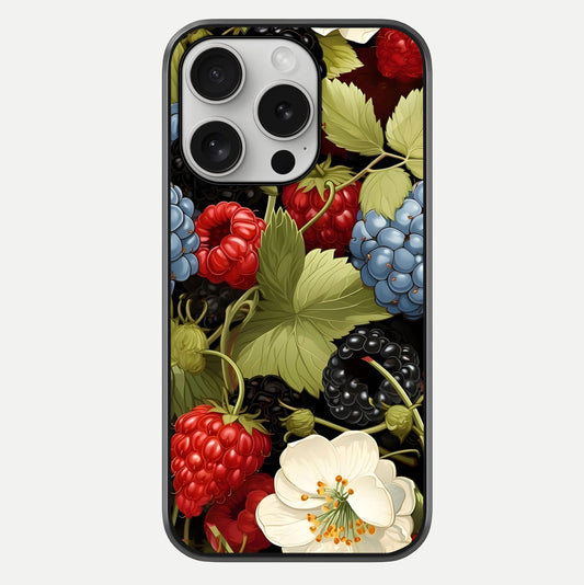 Berry Bloom Charm Glass Case For iPhone 16 Pro by Custom World