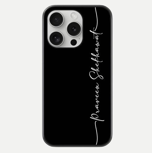 Black Tune Custom Name Glass Case For iPhone 16 Pro by Custom World