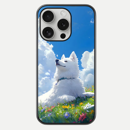 Blissful Cloud Pup Glass Case For iPhone 16 Pro by Custom World