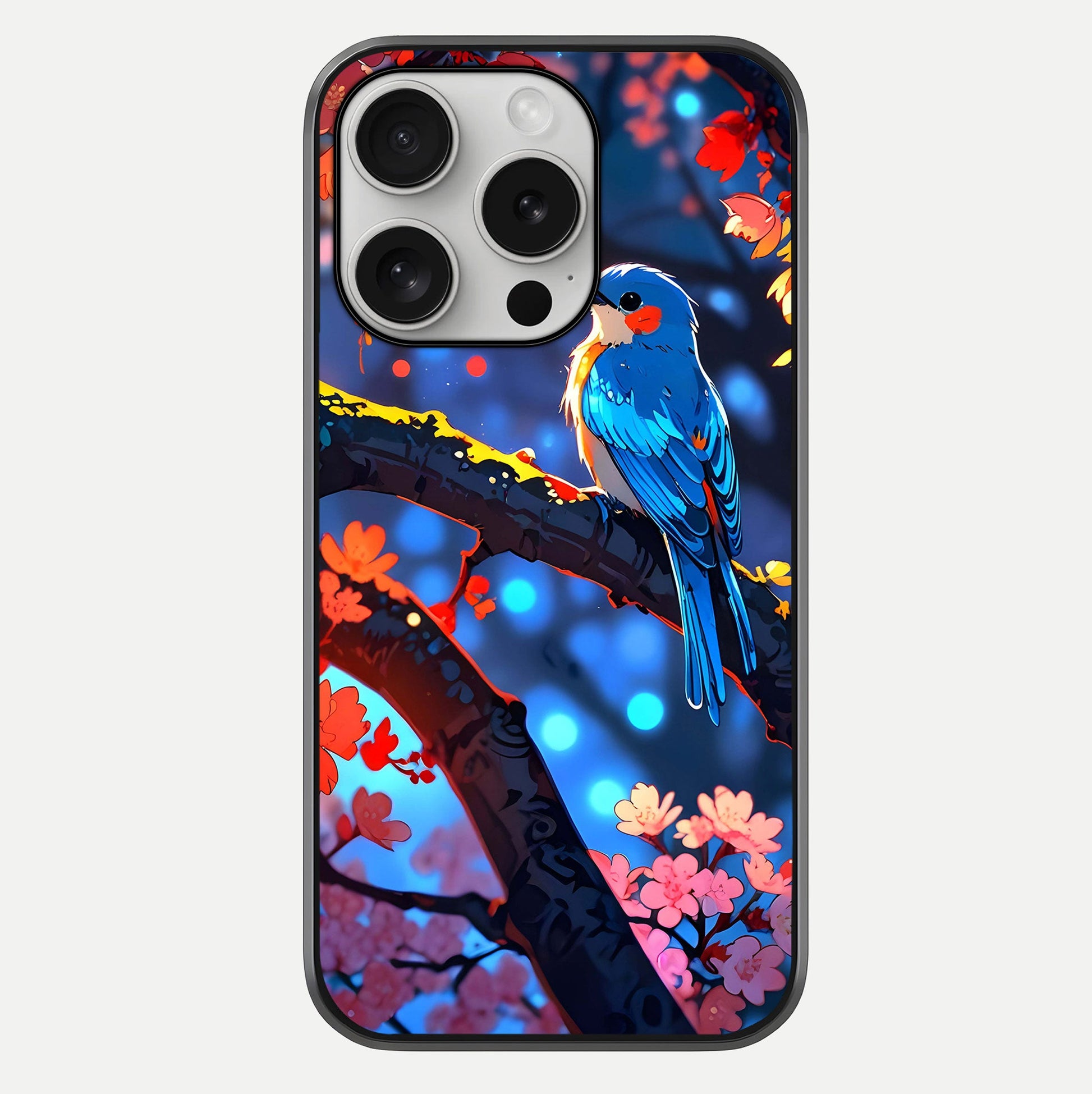 Blooming Spendor Bird Glass Case For iPhone 16 Pro by Custom World