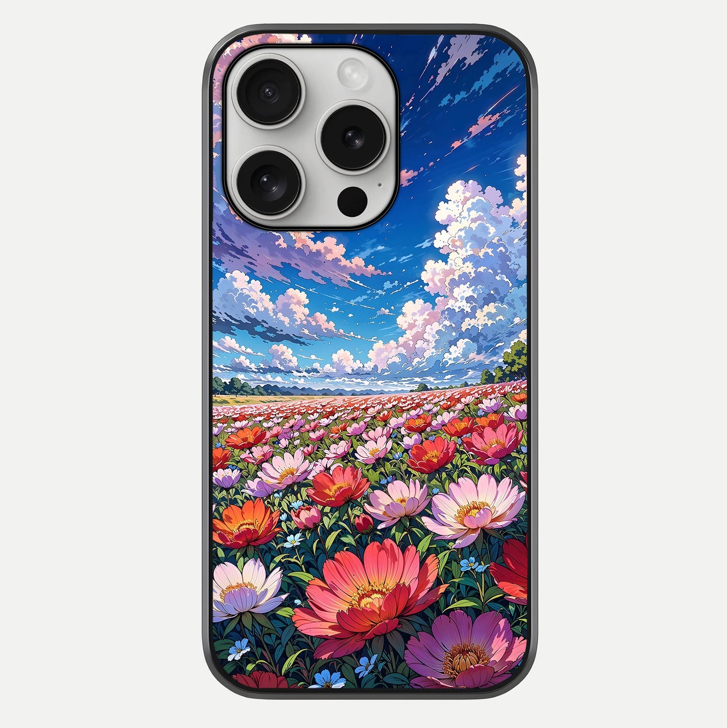 Blossom Sky Field Glass Case For iPhone 16 Pro by Custom World