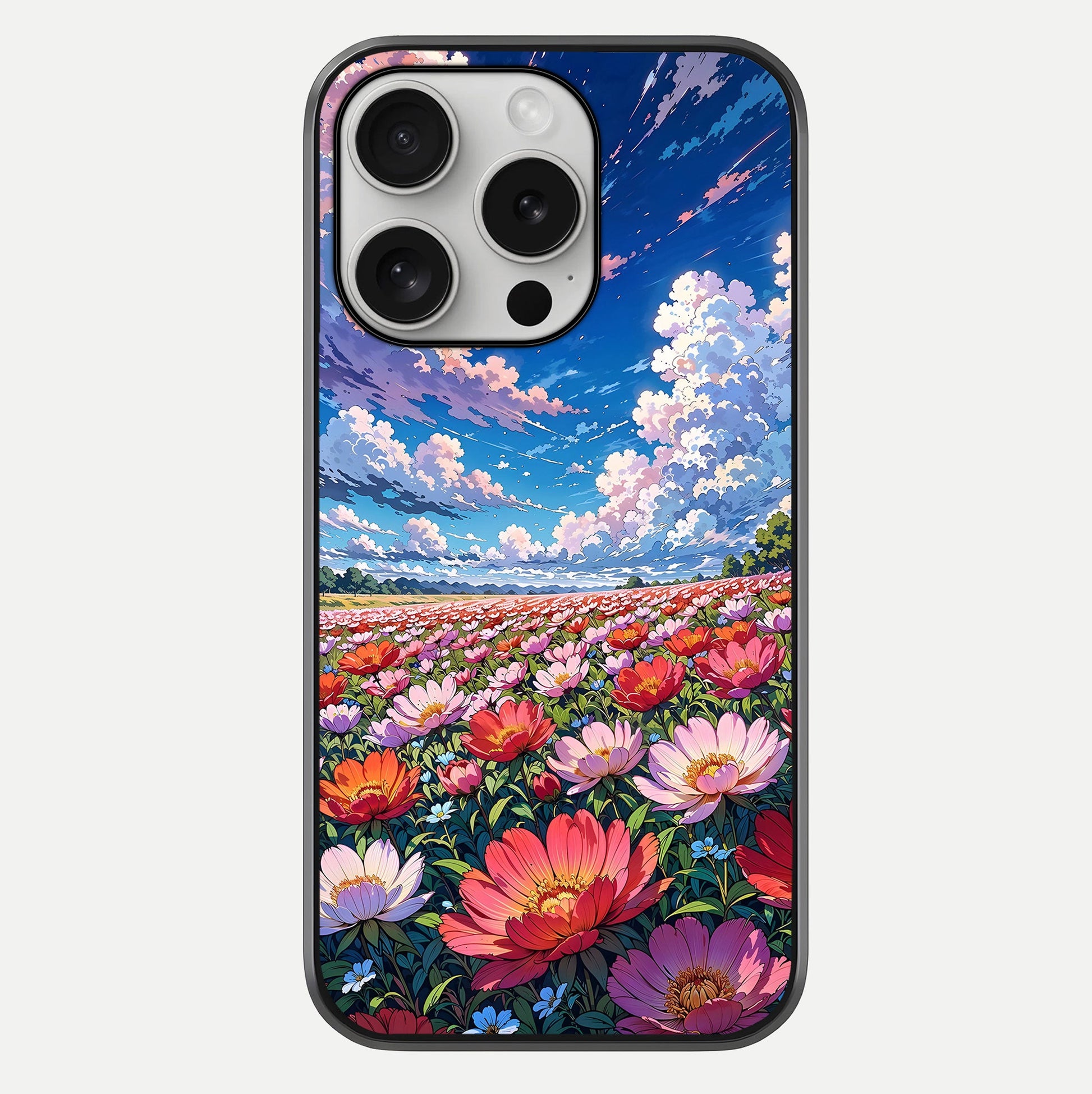 Blossom Sky Field Glass Case For iPhone 16 Pro by Custom World
