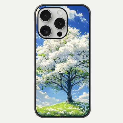 Blossom Sky Serenity Glass Case For iPhone 16 Pro by Custom World