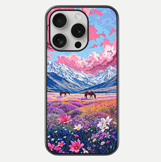 Blossom Valley Dream Glass Case For iPhone 16 Pro by Custom World