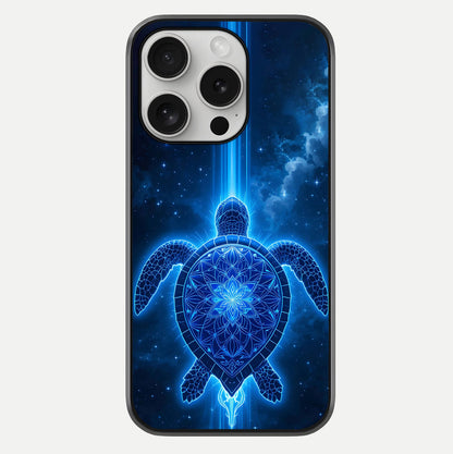 Blue Galaxy Turtle Glass Case For iPhone 16 Pro by Custom World