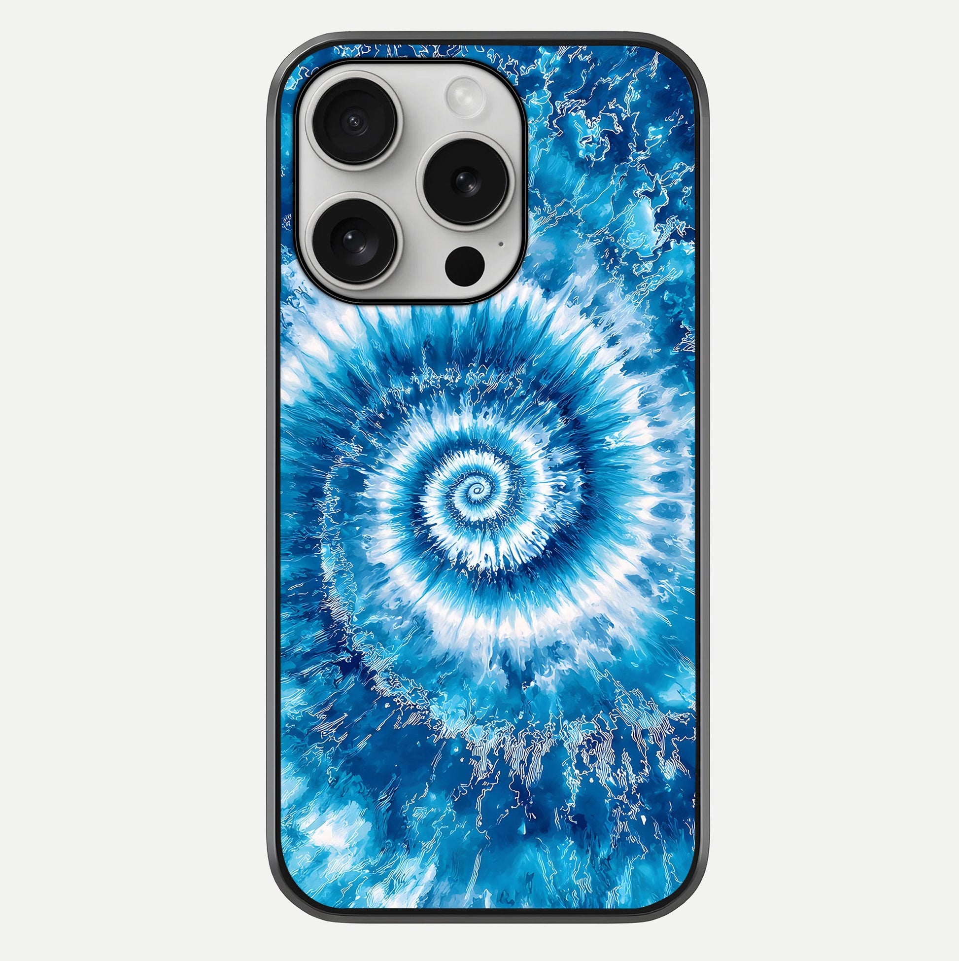 Blue Galaxy Wave Glass Case For iPhone 16 Pro by Custom World