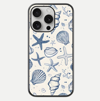 Blue Ocean Outline Glass Case For iPhone 16 Pro by Custom World