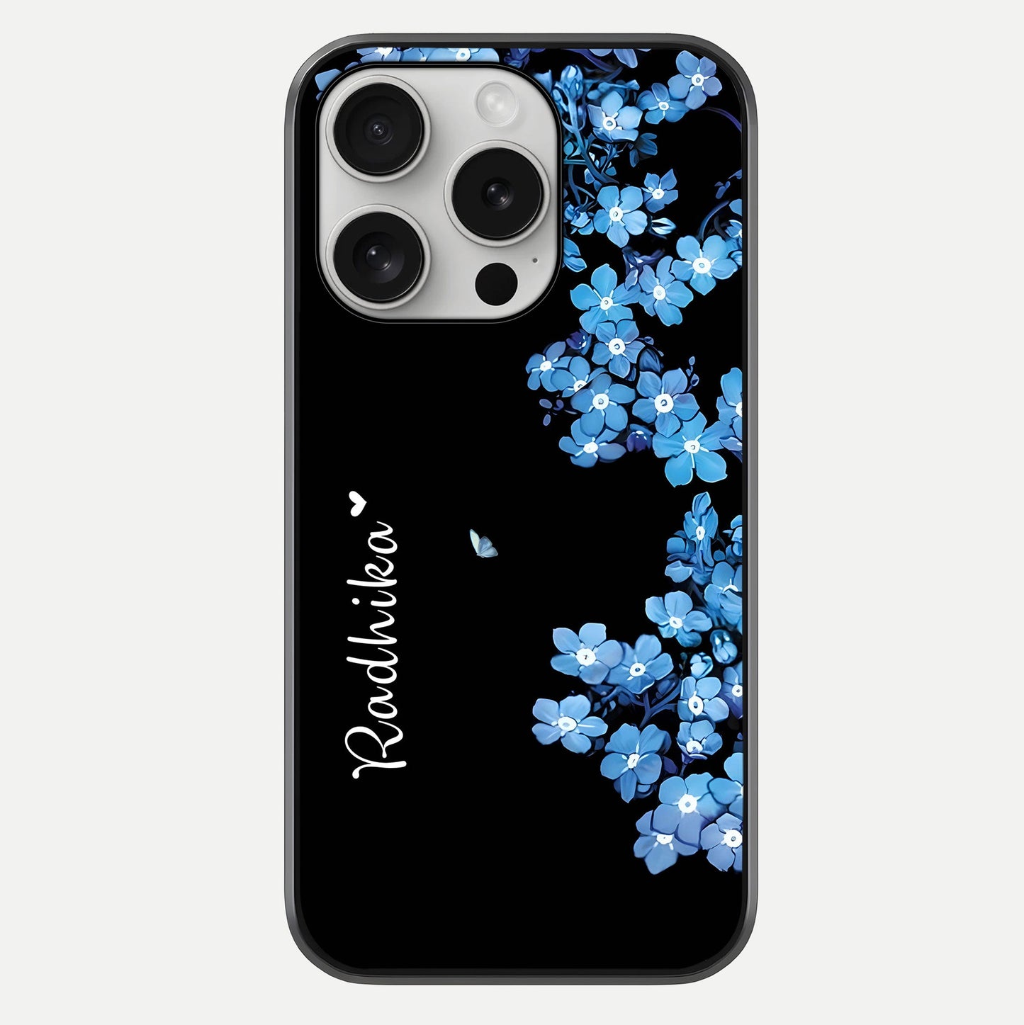 Blue Petal Dream Custom Name Glass Case For iPhone 16 Pro by Custom World