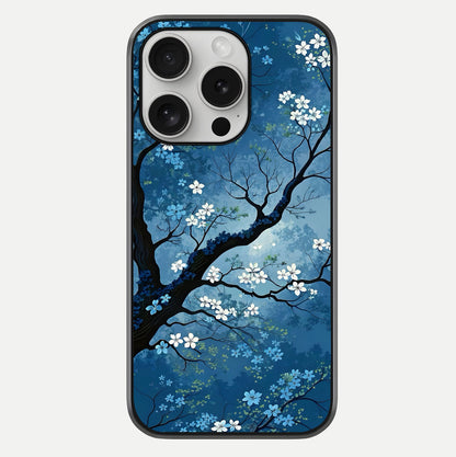 Blue Tree Serenity Glass Case For iPhone 16 Pro by Custom World