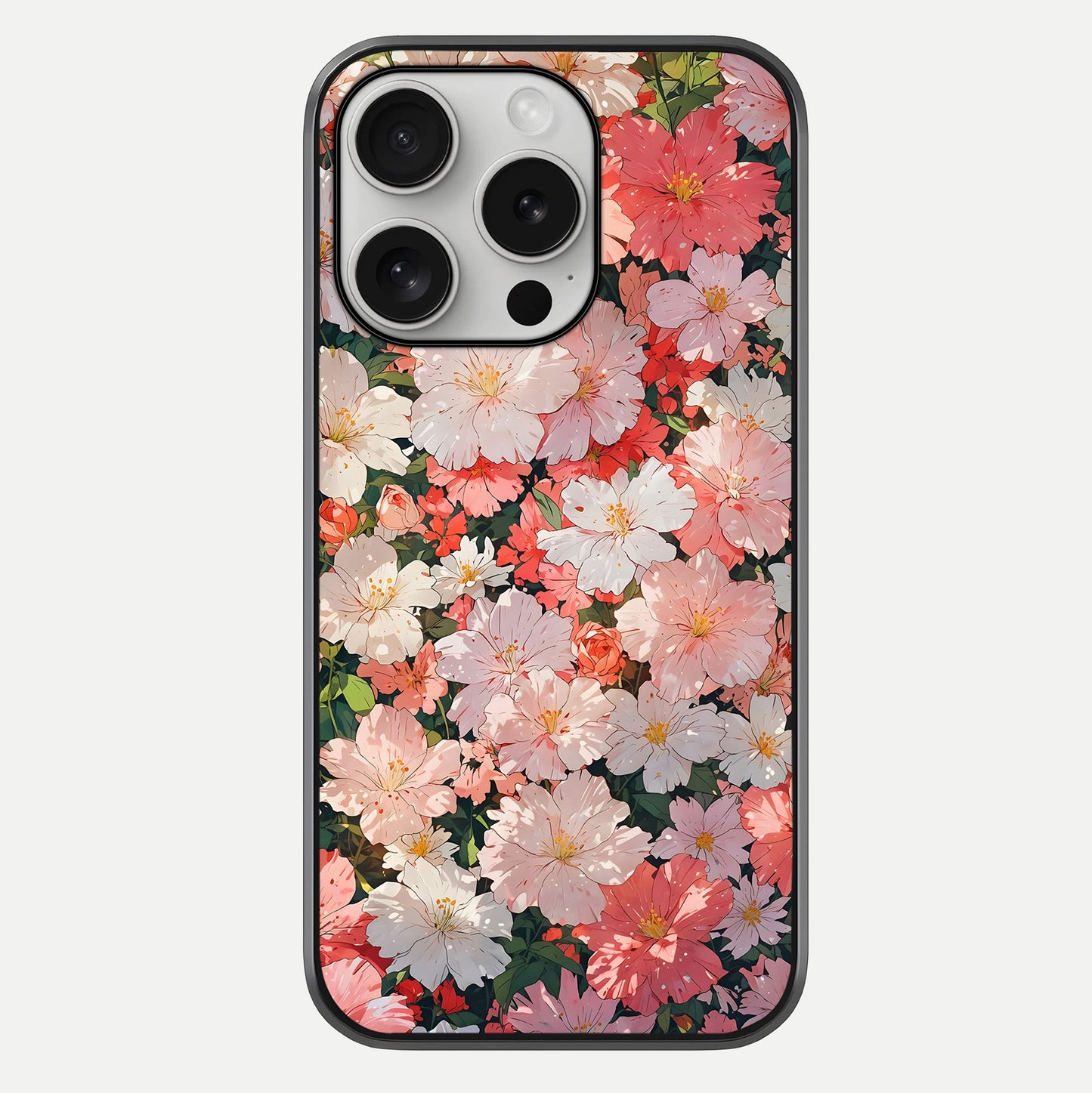 Blush Bloom Field Glass Case For iPhone 16 Pro by Custom World