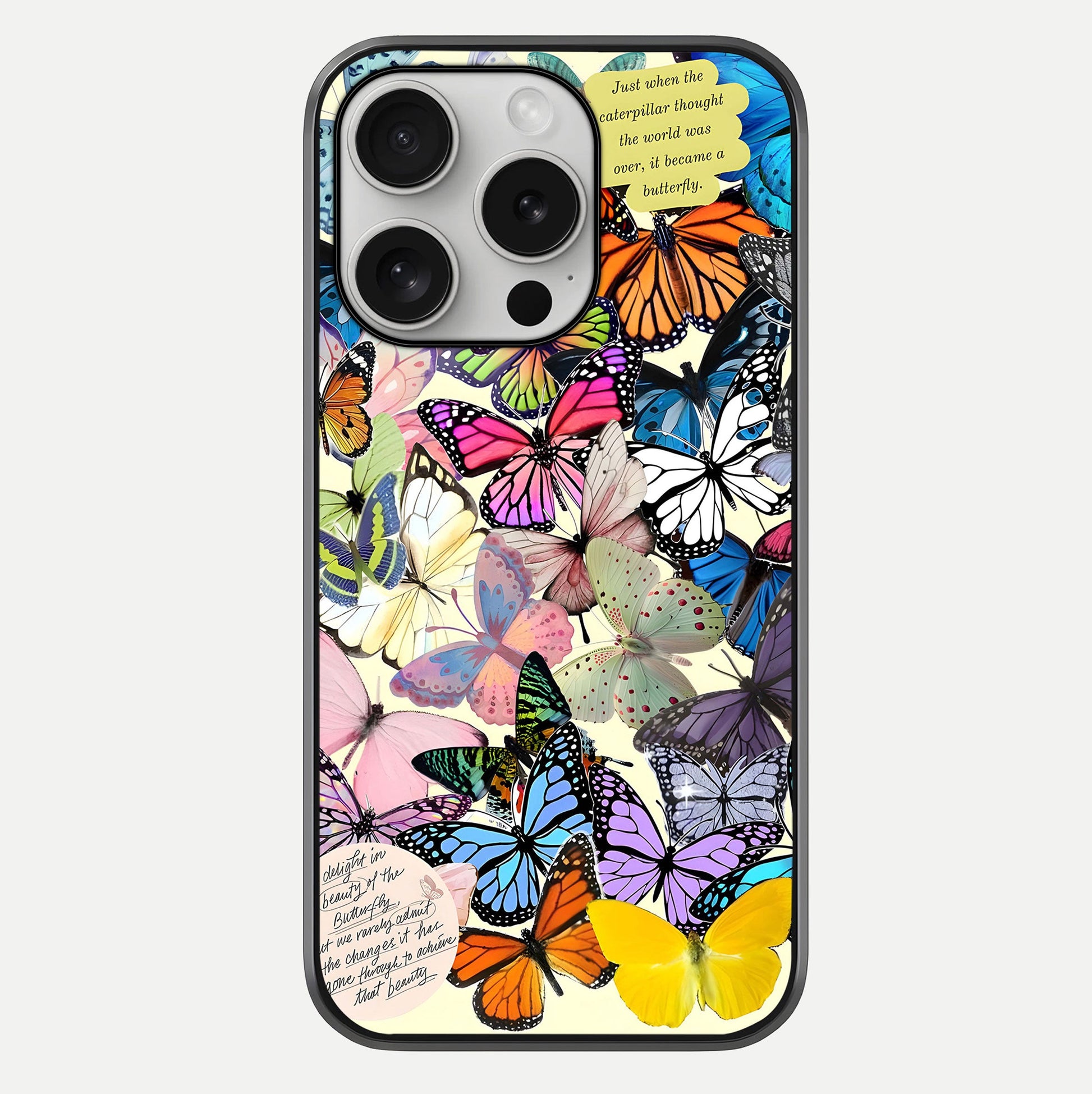 Butterflies Petal Dream Glass Case For iPhone 16 Pro by Custom World