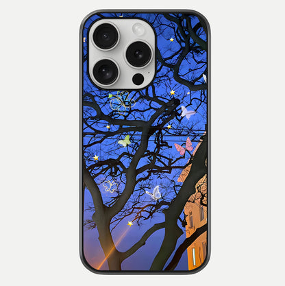 Butterfly Night Magic Glass Case For iPhone 16 Pro by Custom World