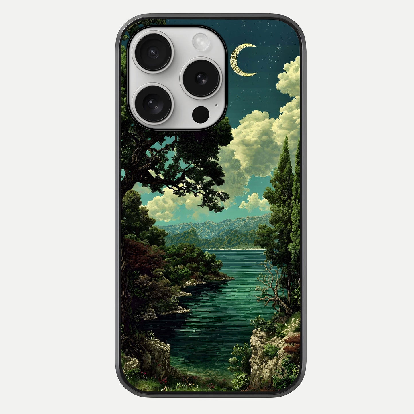 Celestial Lake Peace Glass Case For iPhone 16 Pro by Custom World