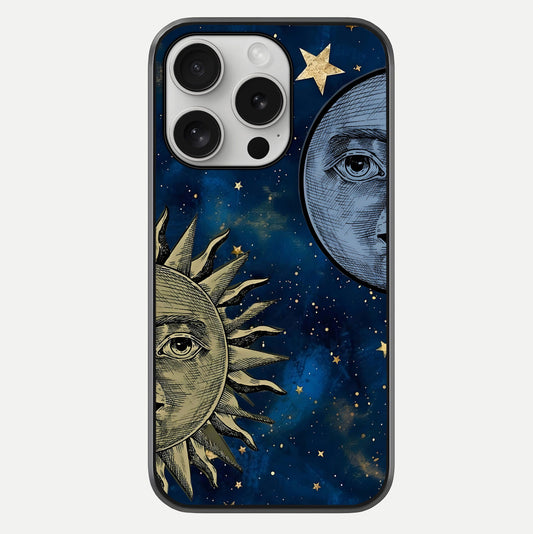 Celestial Moon With Sun Glass Case For iPhone 16 Pro by Custom World