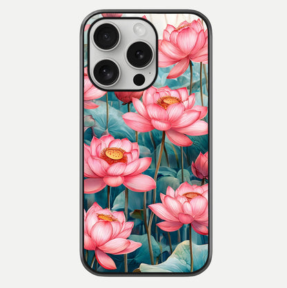 Celestial Pink Lotus Glass Case For iPhone 16 Pro by Custom World