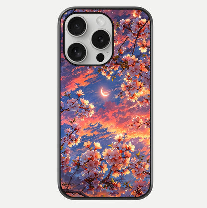Celestial Sakura Sunset Glass Case For iPhone 16 Pro by Custom World