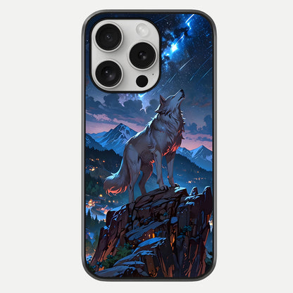 Celestial Wolf Howl Glass Case For iPhone 16 Pro by Custom World