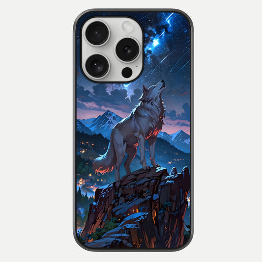 Celestial Wolf Howl Glass Case For iPhone 16 Pro by Custom World