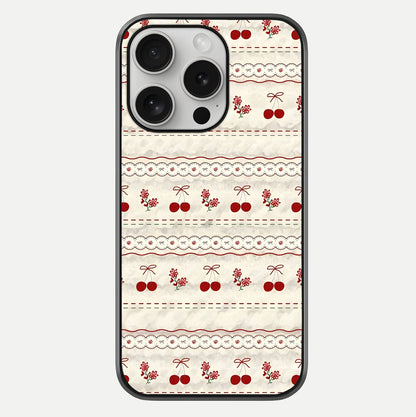 Cherry Bloom Charm Glass Case For iPhone 16 Pro by Custom World