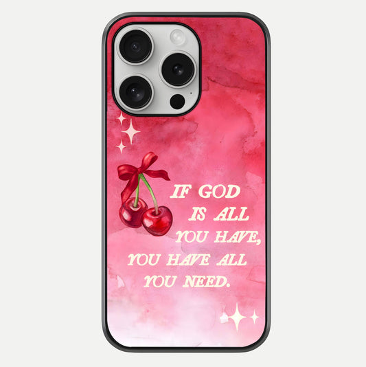 Cherry Quote Glass Case For iPhone 16 Pro by Custom World